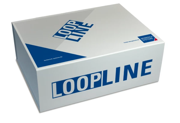 Loopline, hochwertige Verpackung, Klappschachtel, individuell bedruckt, Berberich Systems, Verpackung Motiv, Box