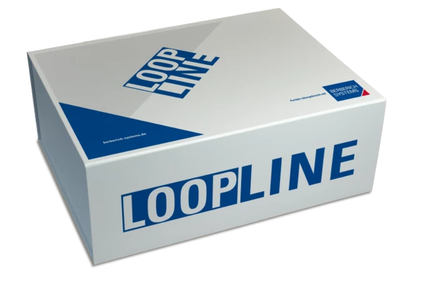 Loopline, hochwertige Verpackung, Klappschachtel, individuell bedruckt, Berberich Systems, Verpackung Motiv, Box