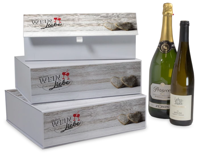 Flaschenverpackung, Magnetbox, Verpackung für Flaschen, Geschenkverpackung, hochwertige Verpackung, Berberich Systems